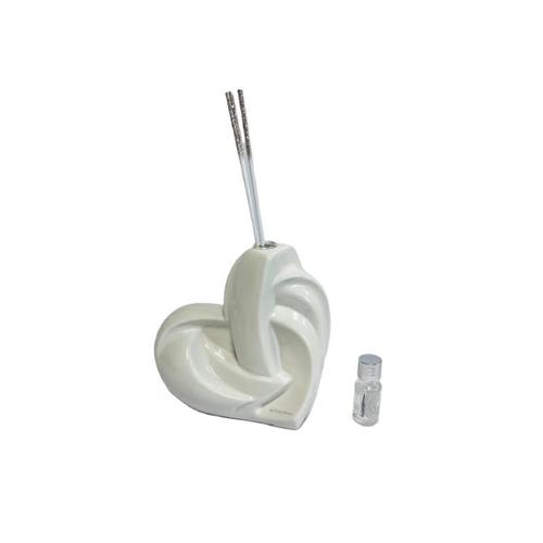 Diffusore cuore bianco intrecciato