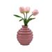 Vaso tondo piccolo rosa (Tulipani a parte)