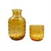 Caraffa in vetro con bicchiere, giallo