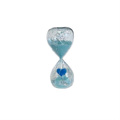 Clessidra con cuore azzurro interno e sabbia