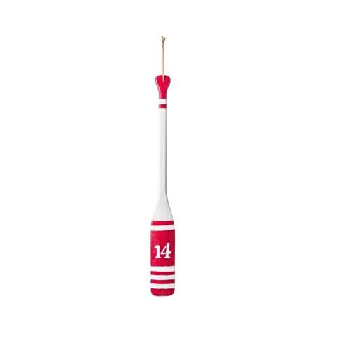 Pagaia decorativa bianca e rossa