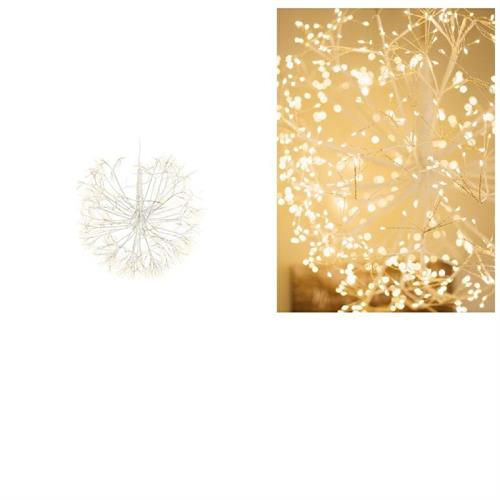Palla decorativa in metallo bianco con 384 led