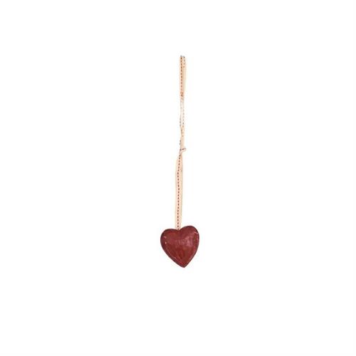 Decoro cuore in legno rosso