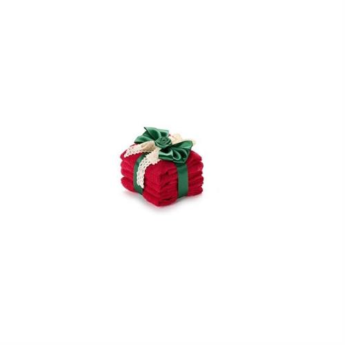 Composizione regalo con 4 lavette rosse