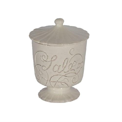 Barattolo Sale Volute bianco Ceramiche Virginia