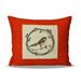 Cuscino completo con decoro stampa uccellino, zucca