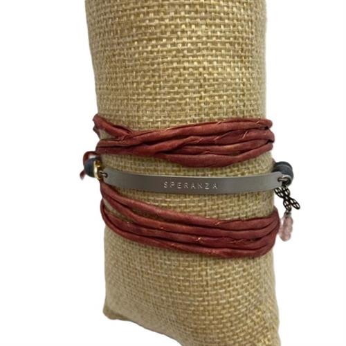 Bracciale corda c/targhetta Speranza L'Oca Bianca