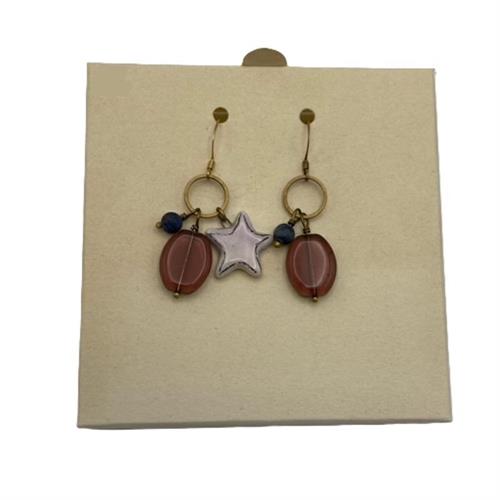 Orecchini con ceramica stella L'Oca Bianca