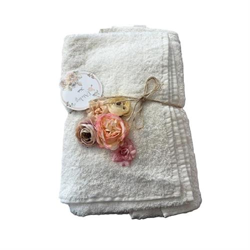 Set asciugamano viso e ospite Frida bianco  L'Atelier17