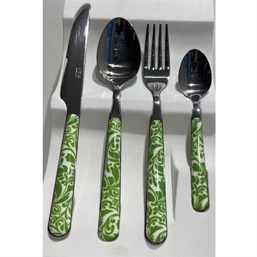 Servizio 48 posate Neva Bistrot Vintage Verde