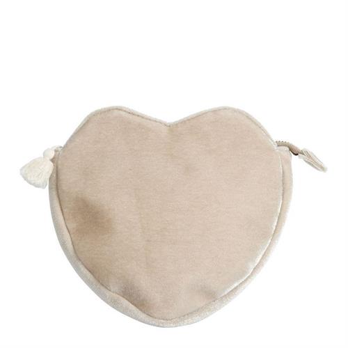 Pochette Coeur in velluto écru MBTRTRVE0012
