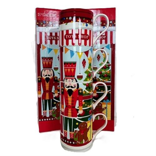 Set 4 tazze impilabili in porcellana Toys Shop