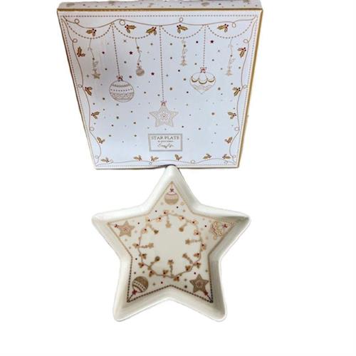 Piatto stella in porcellana con decorazione Christmas Lights