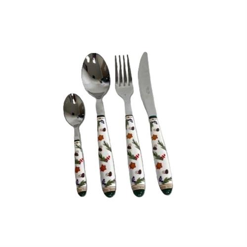 Set 24 posate acciaio con manico linea White Forest