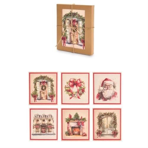 Set 6 spugne Natale