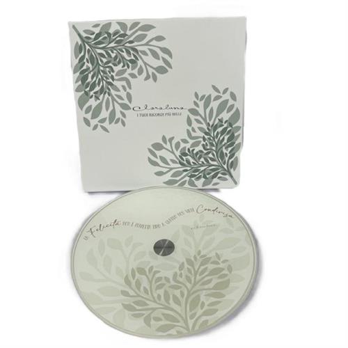 Vassoio in vetro girevole con decorazione cuore, verde