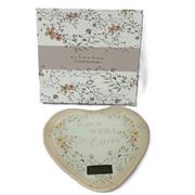 Bilancia in vetro a forma di cuore decoro fiori rosa