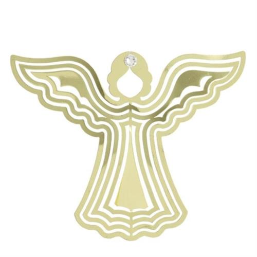 Angelo metallo 3 D c/cristallo