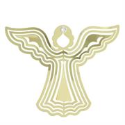 Angelo metallo 3 D c/cristallo