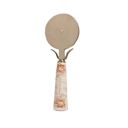 Tagliapizza in ceramica con decoro rose