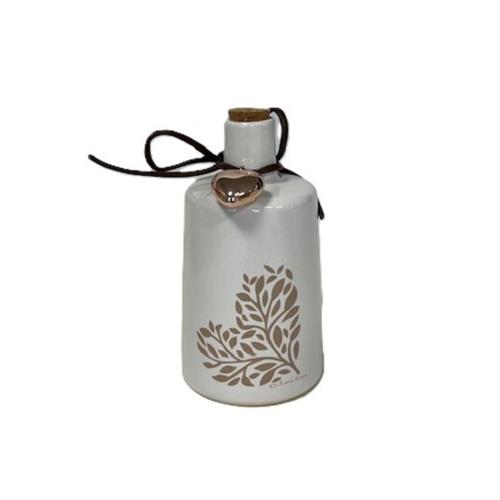 Oliera con decorazione cuore e ciondolo cuore appeso, tappo in sughero