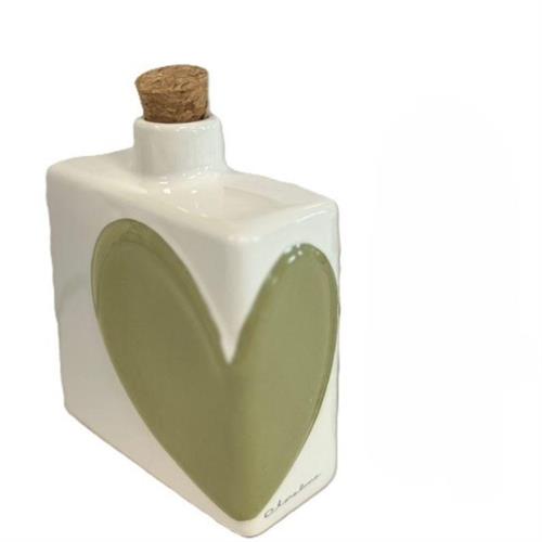 Oliera con decoro cuore verde