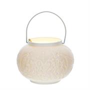 Lanterna porcellana bianca biscuit decoro Natività