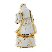 Carillon Babbo Natale porcellana Bianco oro