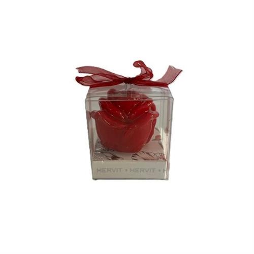 Box 6 candele rosa laccato rosso