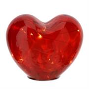 Lampada led cuore vetro rosso