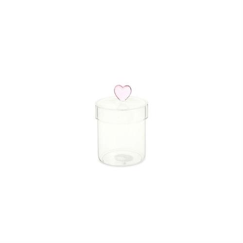 Barattolo in vetro borosilicato con cuore rosa