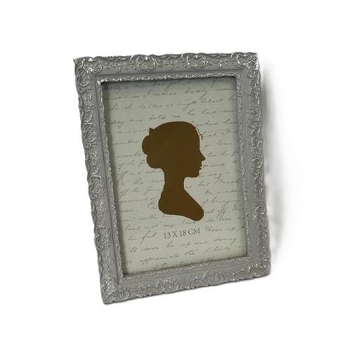Cornice in resina grigia effetto argento