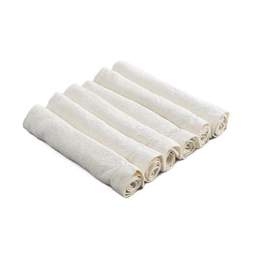 Cofanetto 6 tovaglioli in lino Burro Old Arte Pura