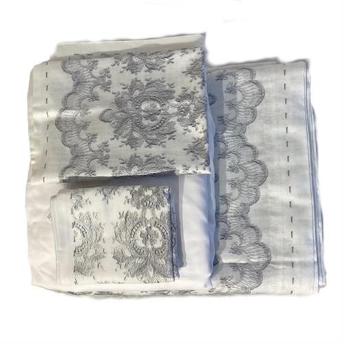 Completo letto matrimoniale in raso con stampa Gotica