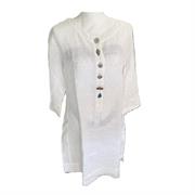 Caftano in lino leggero con pregiati bottoni - Tg.L -  Arte Pura