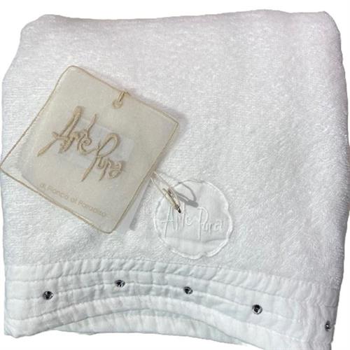 Telo bagno in spugna impreziosito da cristalli Arte Pura