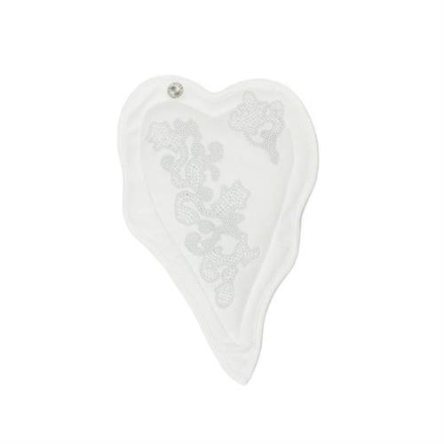 Cuore decoro effetto pizzo con strass e mezze perle, Arte Pura