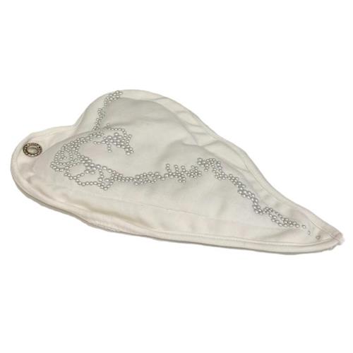 Cuore decoro bianco con mezze perle argento Arte Pura