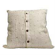 Coppia di federe in lino con bottoni Agoya e cristalli Arte Pura