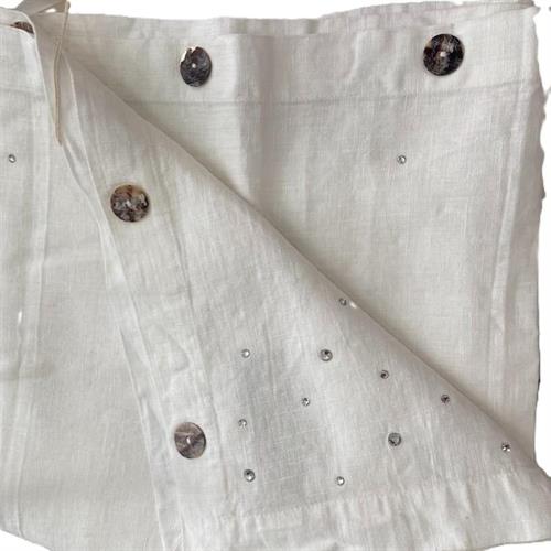 Tovaglia in lino rettangolare tempestata di cristalli Arte Pura