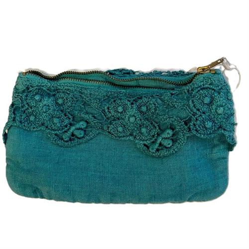 Astuccio medio in lino con pizzo uncinetto Arte Pura