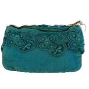 Astuccio medio in lino con pizzo uncinetto Arte Pura