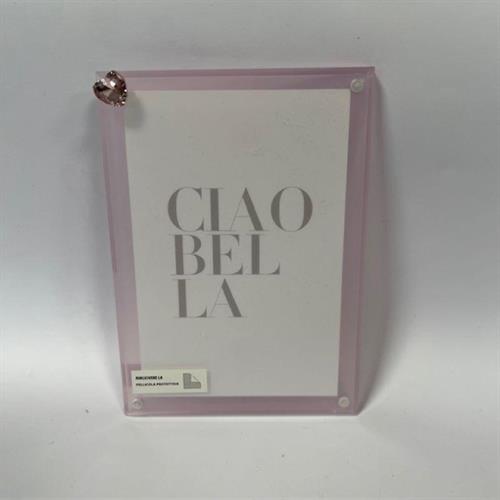 Porta foto in plexiglass grande rosa e cuoricino calamita