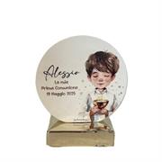 Icona tonda Prima Comunione bimbo, personalizzabile