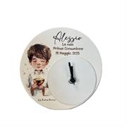 Orologio in gesso personalizzabile Prima Comunione bimbo