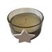 Vaso piccolo tondo con candela profumata e stellina in legno