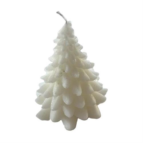 Albero bianco innevato candela artigianale