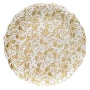 Piatto vetro bianco con decorazione oro vischio