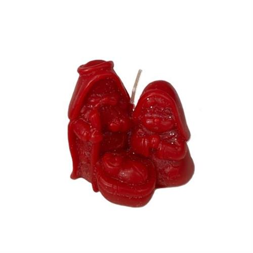 Mini presepe candela artigianale rossa