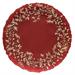 Piatto vetro rosso con decoro oro nel contorno